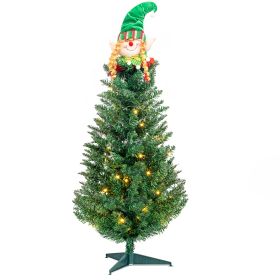 3ft 129 Branches with Santa Claus Decoration PVC Branch Iron Bracket Christmas Tree Green (Option: 3FT)