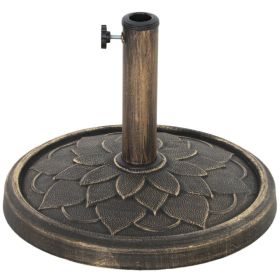 Round Patio Umbrella Base, 26 Lbs Resin Umbrella Stand Base, Heavy Duty Patio Umbrella Holder For 1.31.51.9 Umbrella Poles For Outdoor, Lawn, Poo (Option: Bronze)