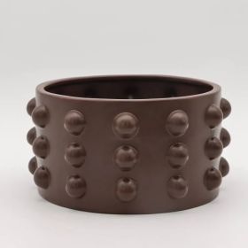5-Inch Textured Planter Pot – Inventive Design, Brown, For Indoor Plants & Succulents (Option: Brown)