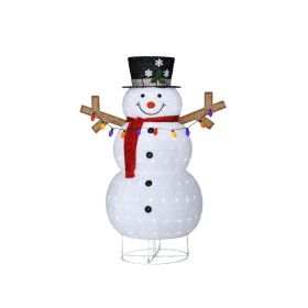Plush Lantern Snowman With Warm LED Lights Indoor And Outdoor Christmas Decorations, Create A Warm Atmosphere, Easy To Install, Soft Plush Materi (Option: 1pc)