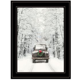 Trendy Decor 4U "Antique Christmas" Framed Wall Art, Modern Home Decor Framed Print for Living Room (Color: as Pic)