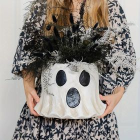 1Pc Resin Ghost Bucket Vase, Cute Virus Ghost Bucket, Christmas Festival Home & Kitchen Decor (size: large)